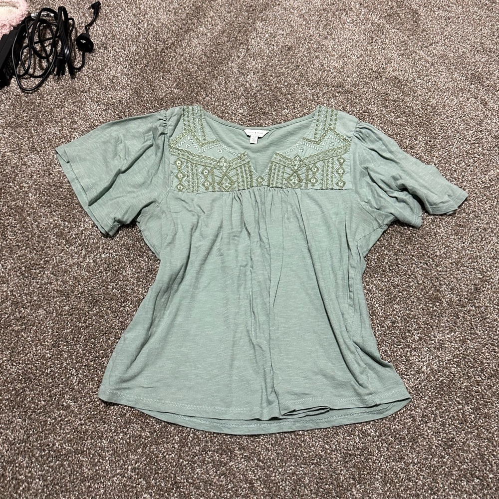Lucky Brand Sage Embroidered Blouse